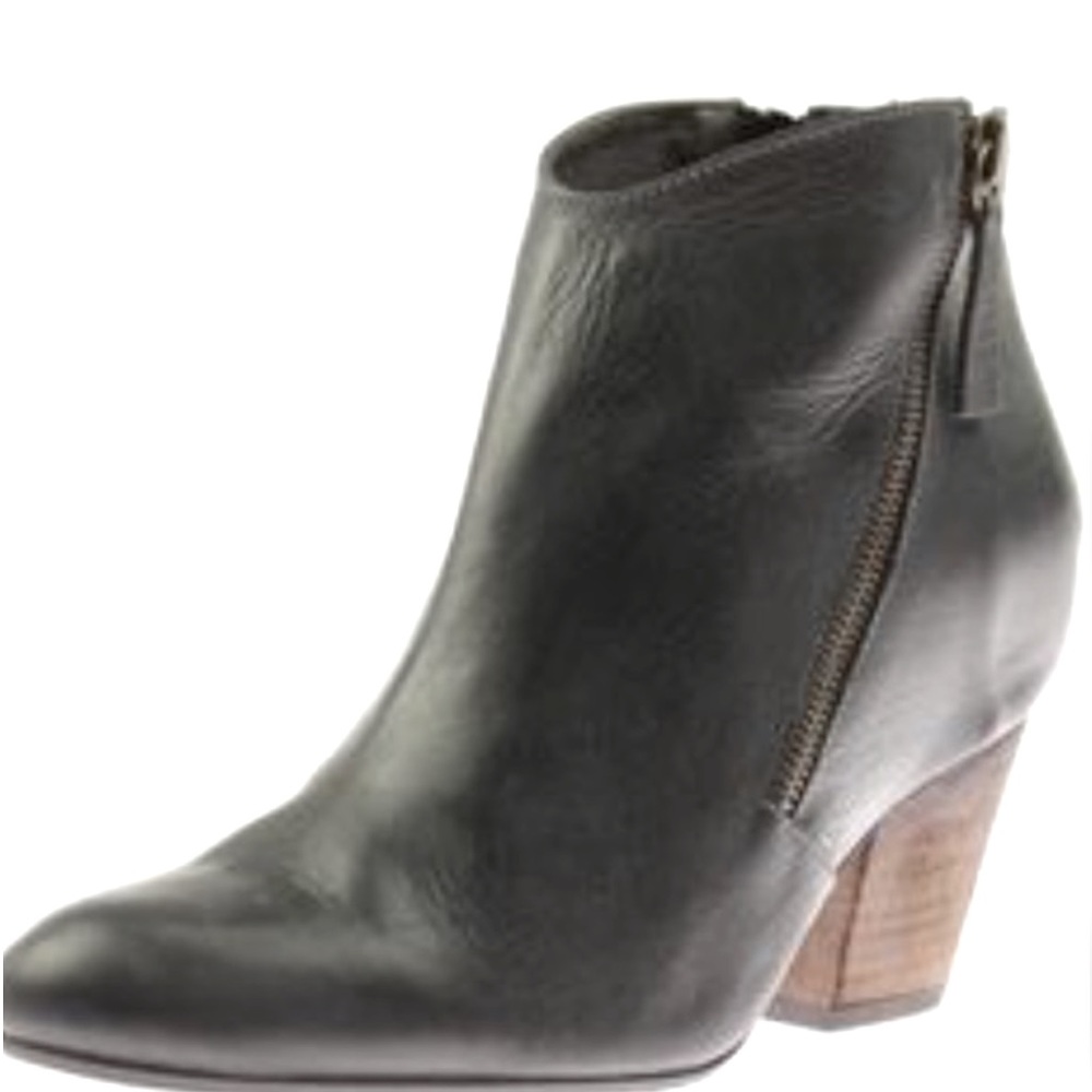 Miz Mooz Barcelona Capulet Leather Zipper Heeled Booties Gray Size 10/41